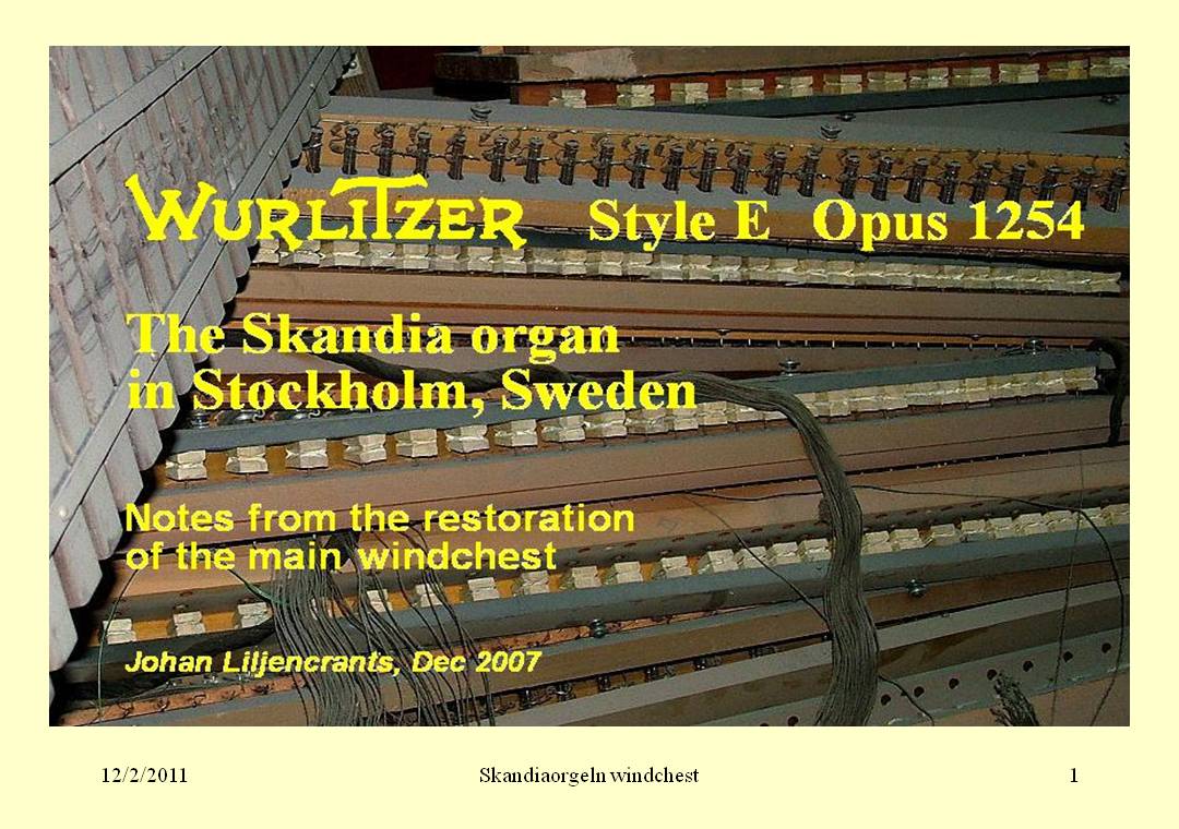 windchest
      restoration notes